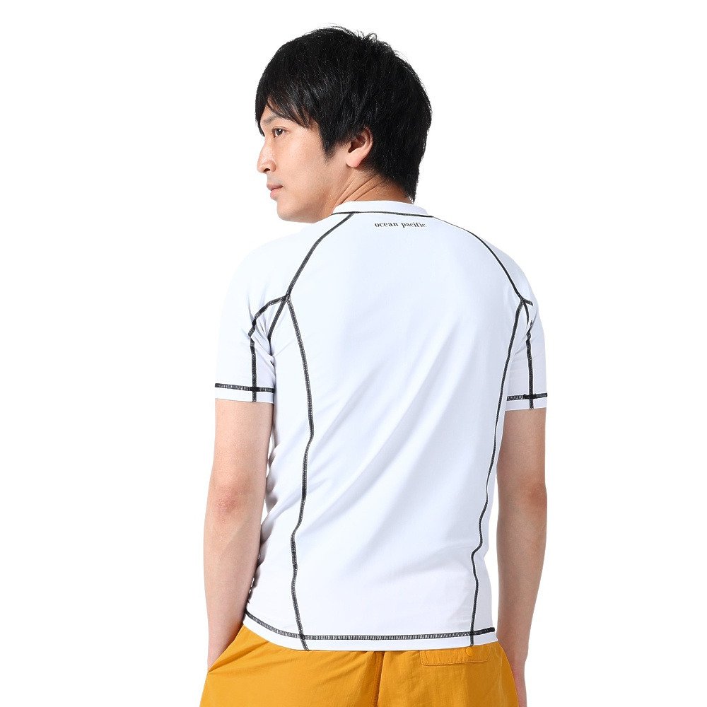 オーシャンパシフィック（Ocean Pacific）（メンズ）ラッシュガード 半袖 Tシャツ ジップアップ UVカット UPF50+ 紫外線対策 513483WHT