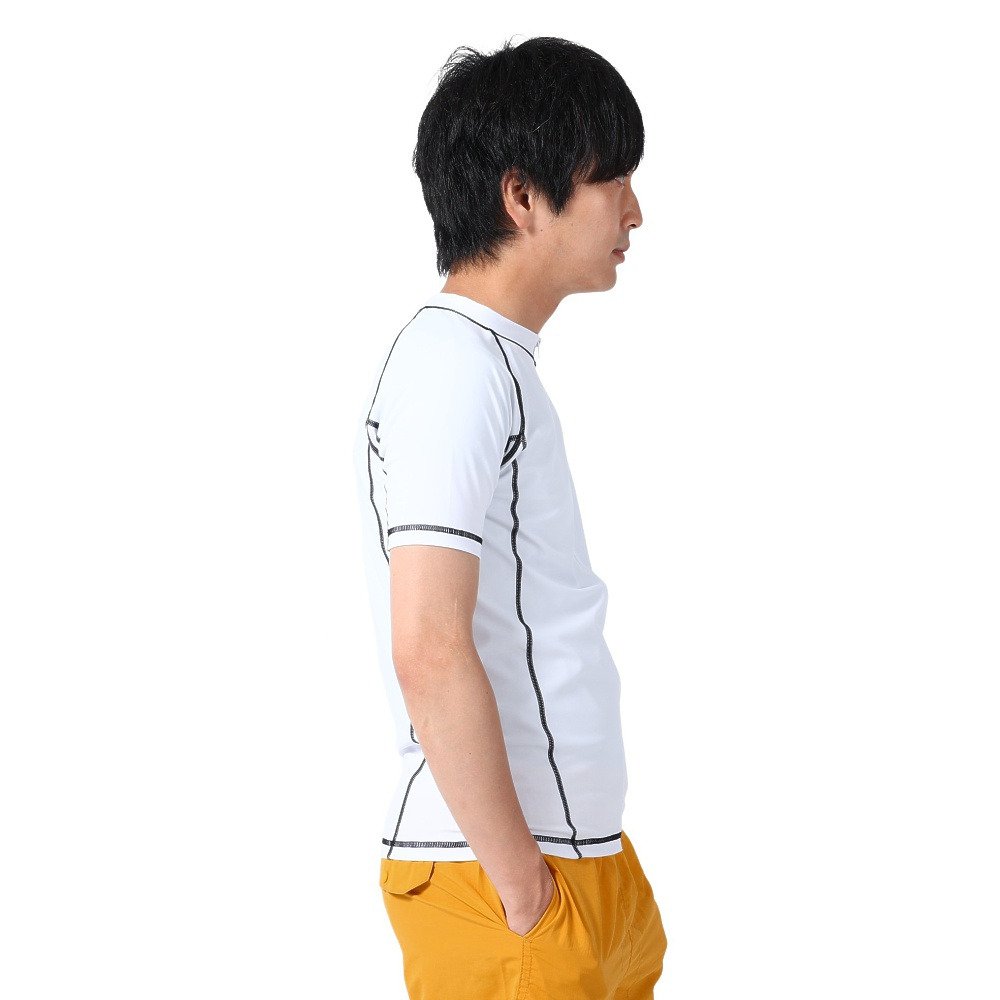 オーシャンパシフィック（Ocean Pacific）（メンズ）ラッシュガード 半袖 Tシャツ ジップアップ UVカット UPF50+ 紫外線対策 513483WHT