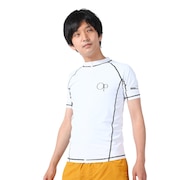 オーシャンパシフィック（Ocean Pacific）（メンズ）ラッシュガード 半袖 Tシャツ ジップアップ UVカット UPF50+ 紫外線対策 513483WHT