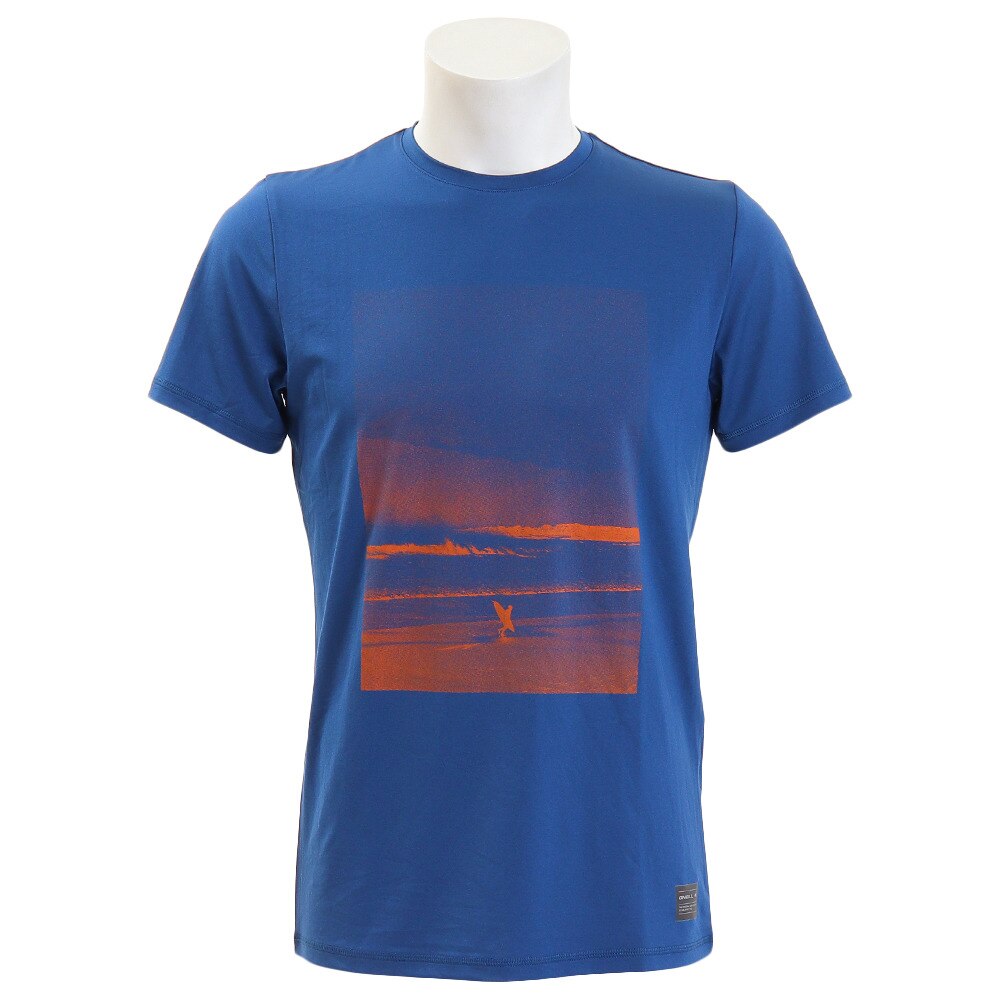  ラッシュガード メンズ フォト柄UVTシャツ 618481NVY