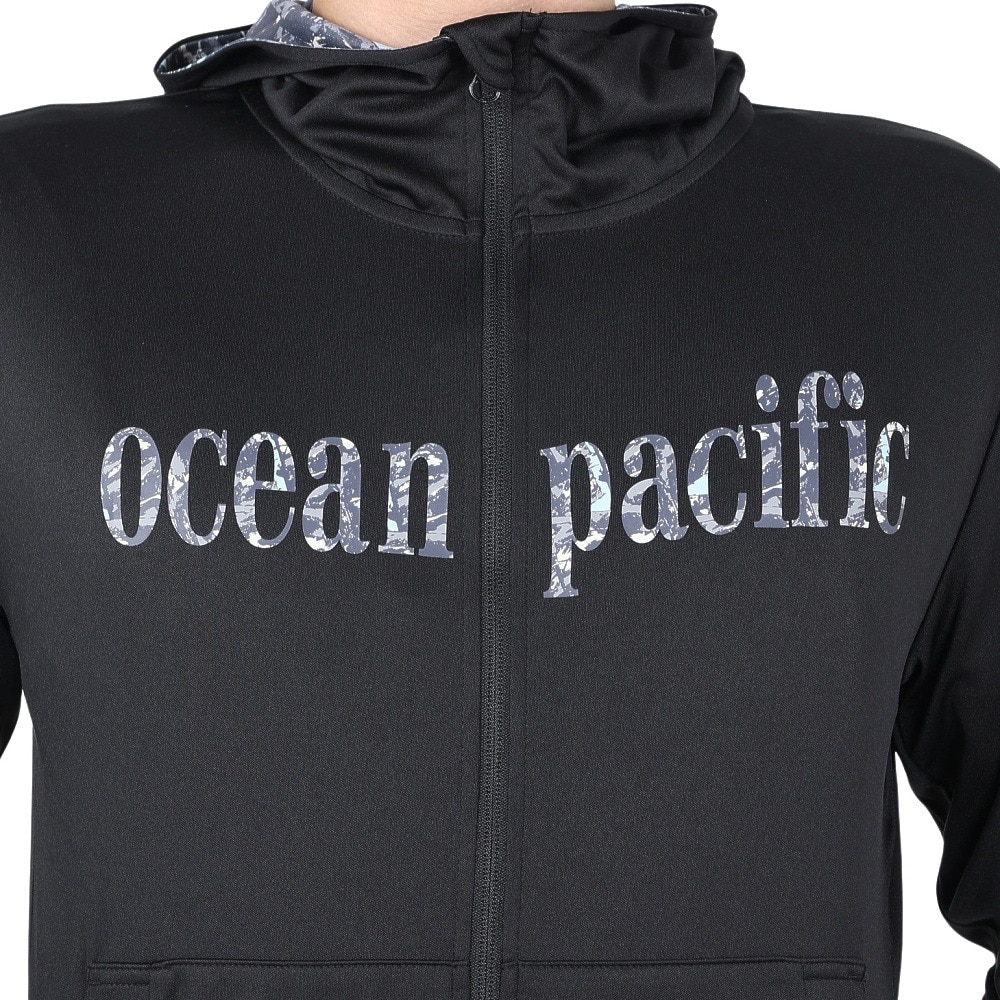 オーシャンパシフィック（Ocean Pacific）（メンズ）メンズ ロゴジップ UVパーカー ラッシュガード 510486BLK