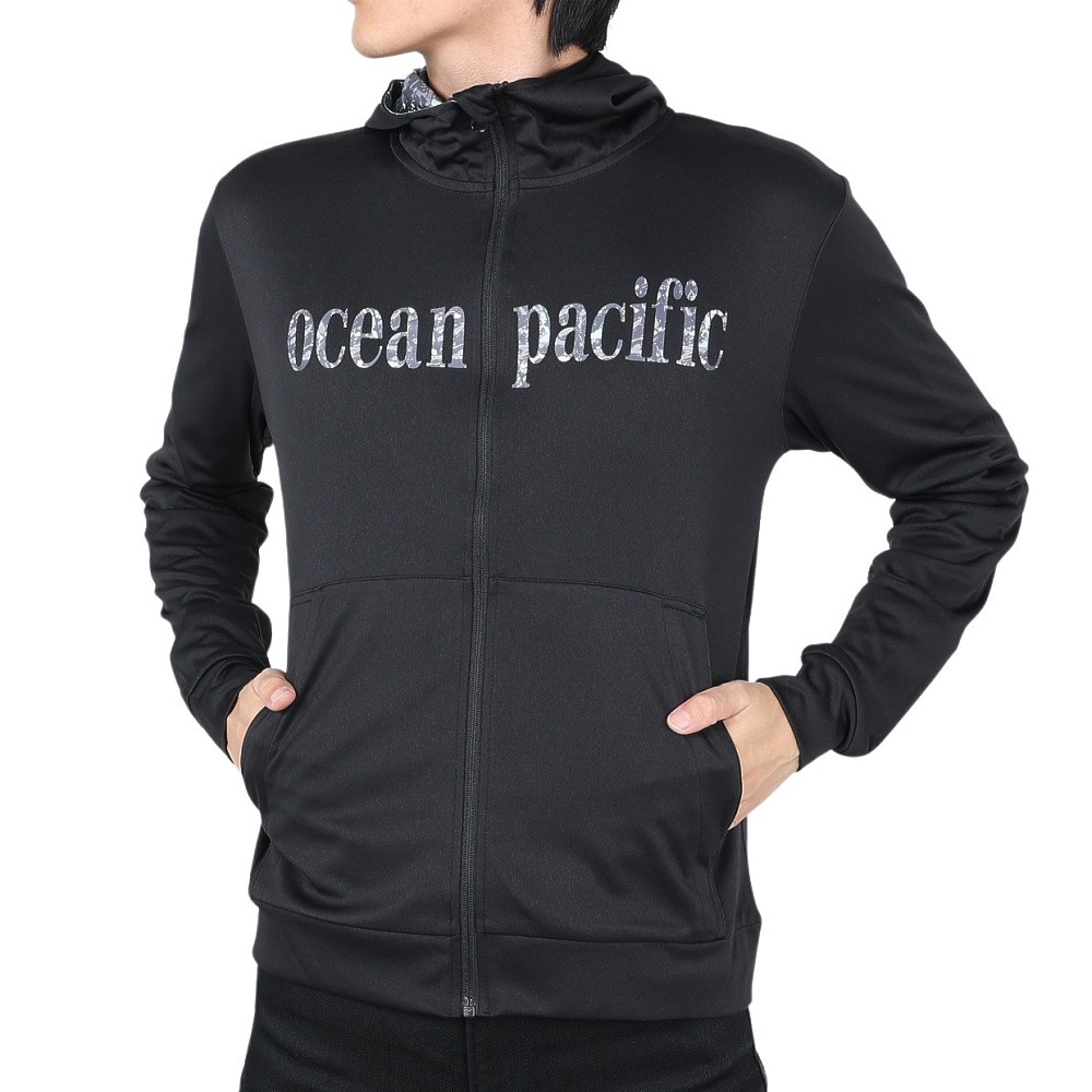 オーシャンパシフィック（Ocean Pacific）（メンズ）メンズ ロゴジップ UVパーカー ラッシュガード 510486BLK