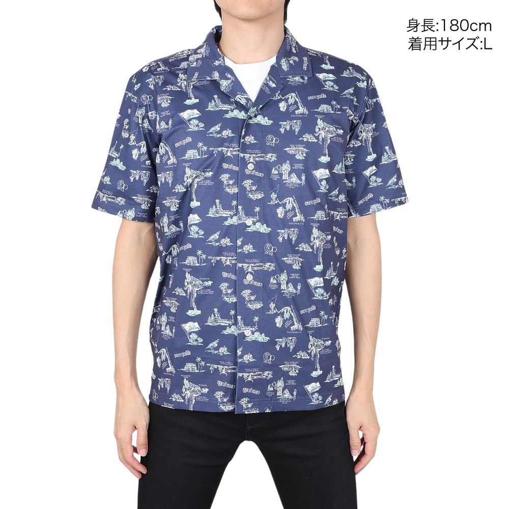 オーシャンパシフィック（Ocean Pacific）（メンズ）ラッシュガード 総柄UVシャツ 510491NVY