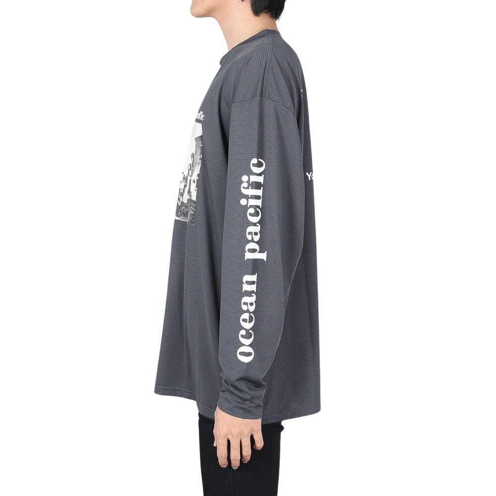 オーシャンパシフィック（Ocean Pacific）（メンズ）ラッシュガード 長袖 ロンT 512468CGY チャコール グレー 水陸両用 UVカット 紫外線対策 吸汗 速乾