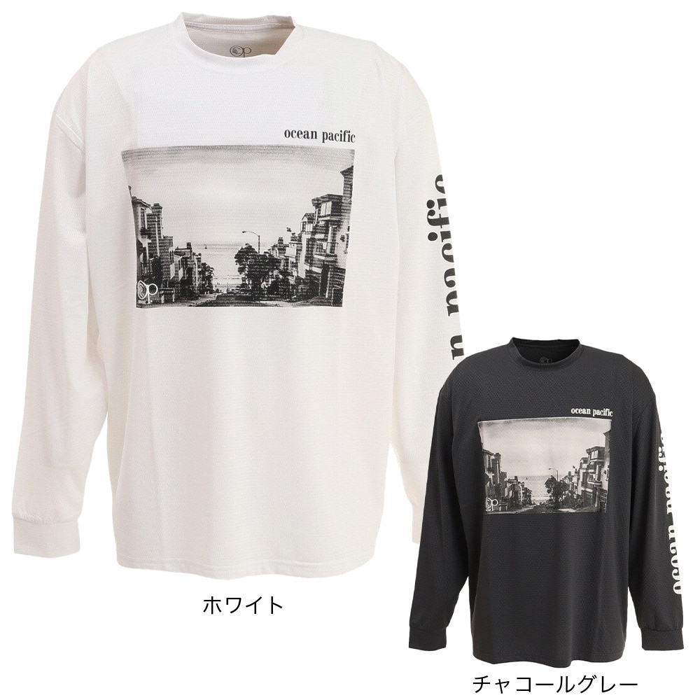 オーシャンパシフィック（Ocean Pacific）（メンズ）ラッシュガード 長袖 ロンT 512468WHT ホワイト 白 水陸両用 UVカット 紫外線対策 吸汗 速乾