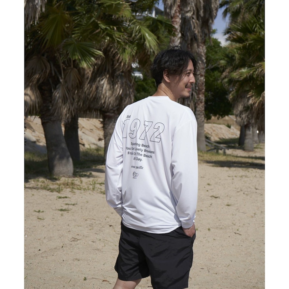 オーシャンパシフィック（Ocean Pacific）（メンズ）ラッシュガード 長袖 ロンT 512468WHT ホワイト 白 水陸両用 UVカット 紫外線対策 吸汗 速乾