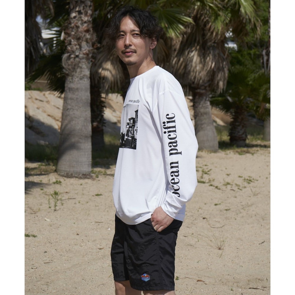 オーシャンパシフィック（Ocean Pacific）（メンズ）ラッシュガード 長袖 ロンT 512468WHT ホワイト 白 水陸両用 UVカット 紫外線対策 吸汗 速乾