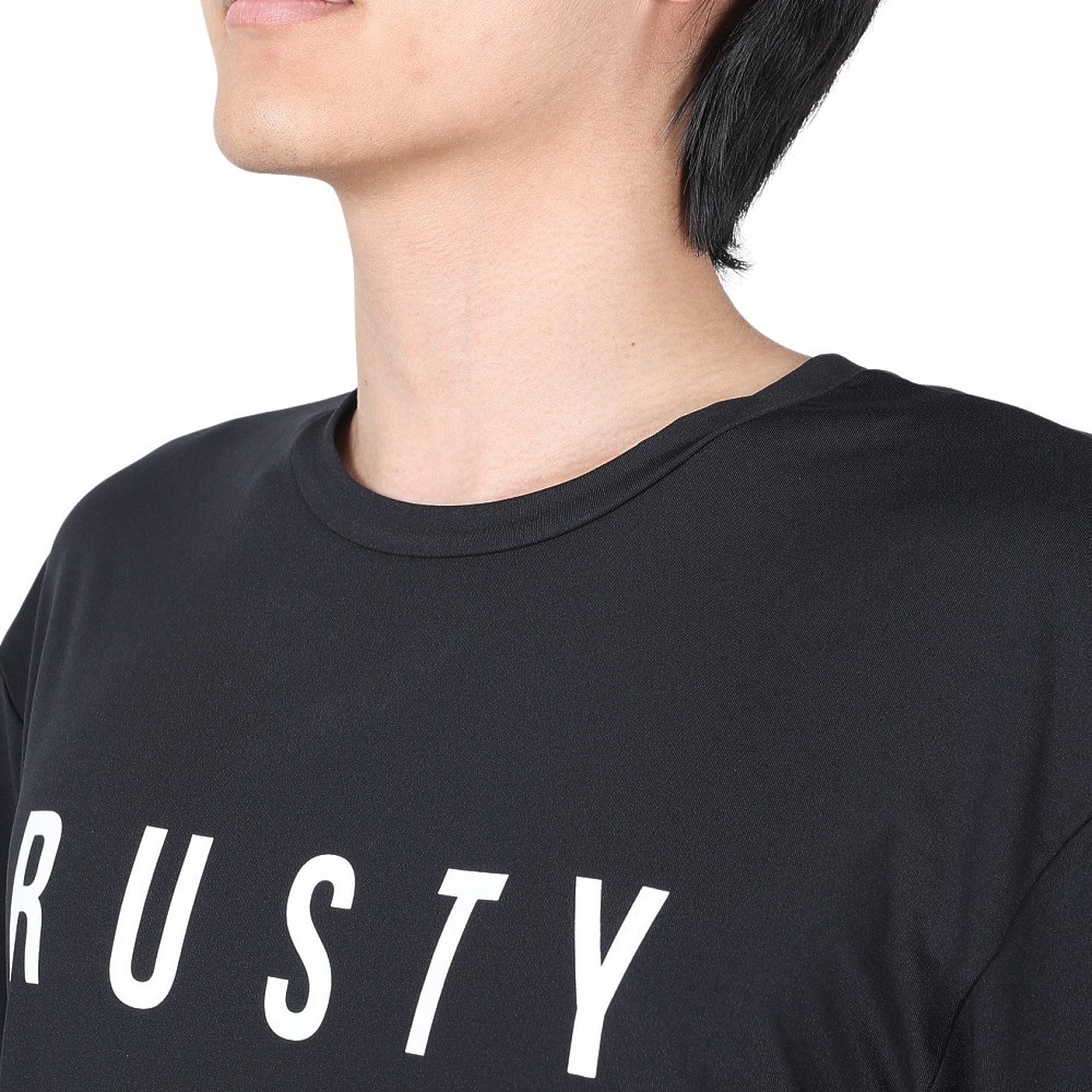 ラスティ（RUSTY）（メンズ）ラッシュガード 半袖Tシャツ 912464BLK ブラック 水陸両用 UVカット 紫外線対策