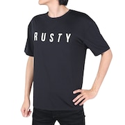 ラスティ（RUSTY）（メンズ）ラッシュガード 半袖Tシャツ 912464BLK ブラック 水陸両用 UVカット 紫外線対策