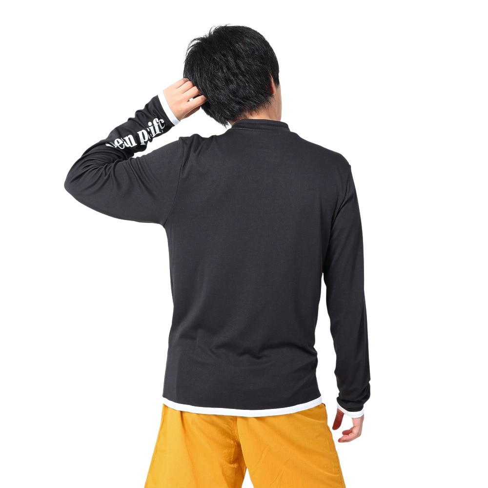 オーシャンパシフィック（Ocean Pacific）（メンズ）ラッシュガード 長袖 ジップアップ ジャージ UVカット 紫外線対策 接触冷感 513460BLK ブラック