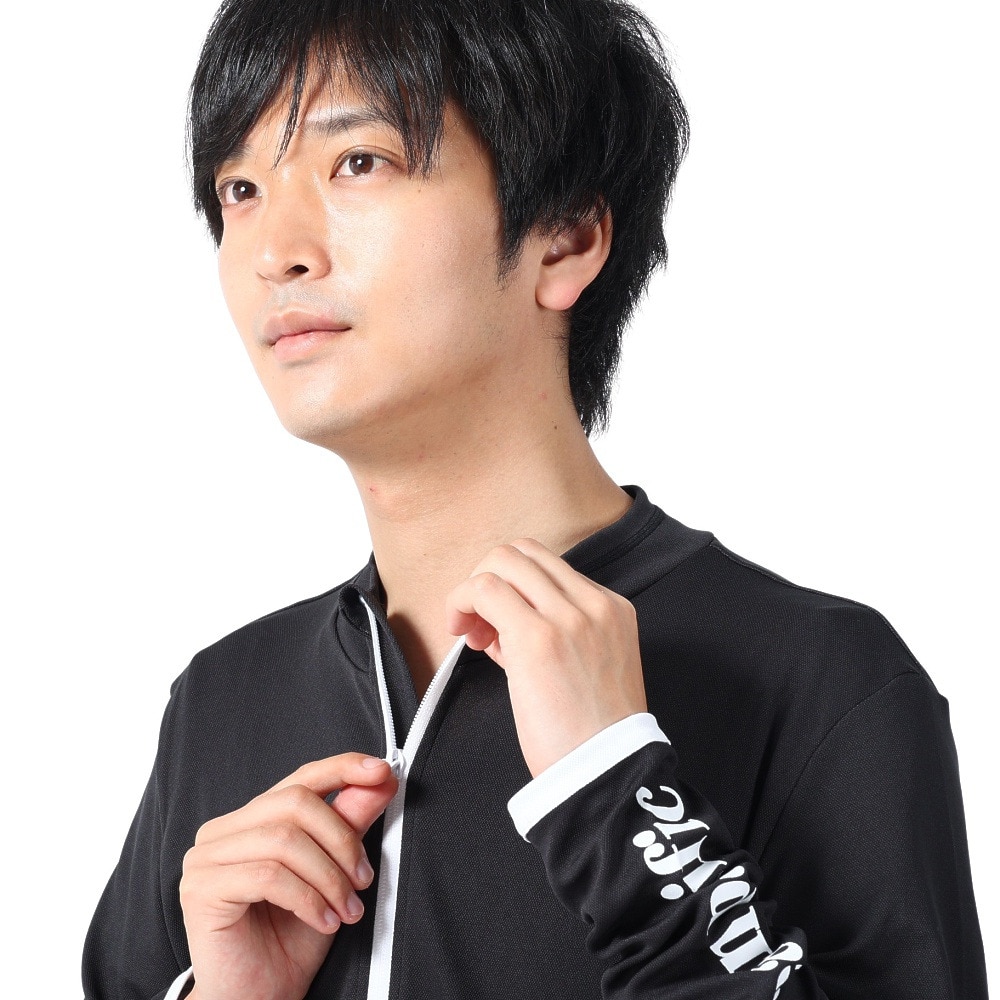 オーシャンパシフィック（Ocean Pacific）（メンズ）ラッシュガード 長袖 ジップアップ ジャージ UVカット 紫外線対策 接触冷感 513460BLK ブラック