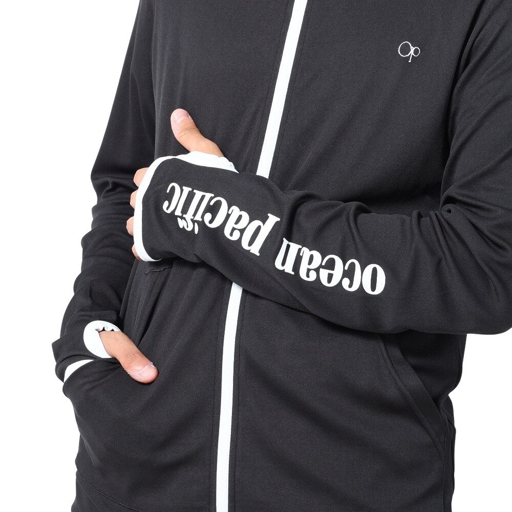 オーシャンパシフィック（Ocean Pacific）（メンズ）ラッシュガード 長袖 ジップアップ ジャージ UVカット 紫外線対策 接触冷感 513460BLK ブラック