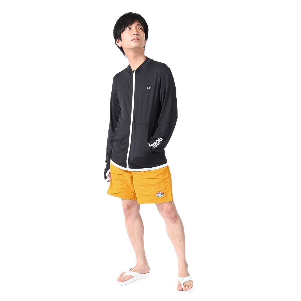 オーシャンパシフィック（Ocean Pacific）（メンズ）ラッシュガード 長袖 ジップアップ ジャージ UVカット 紫外線対策 接触冷感 513460BLK ブラック
