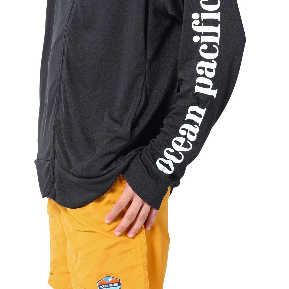 オーシャンパシフィック（Ocean Pacific）（メンズ）ラッシュガード 長袖 パーカー UVカット 紫外線対策 接触冷感 513461BLK ブラック