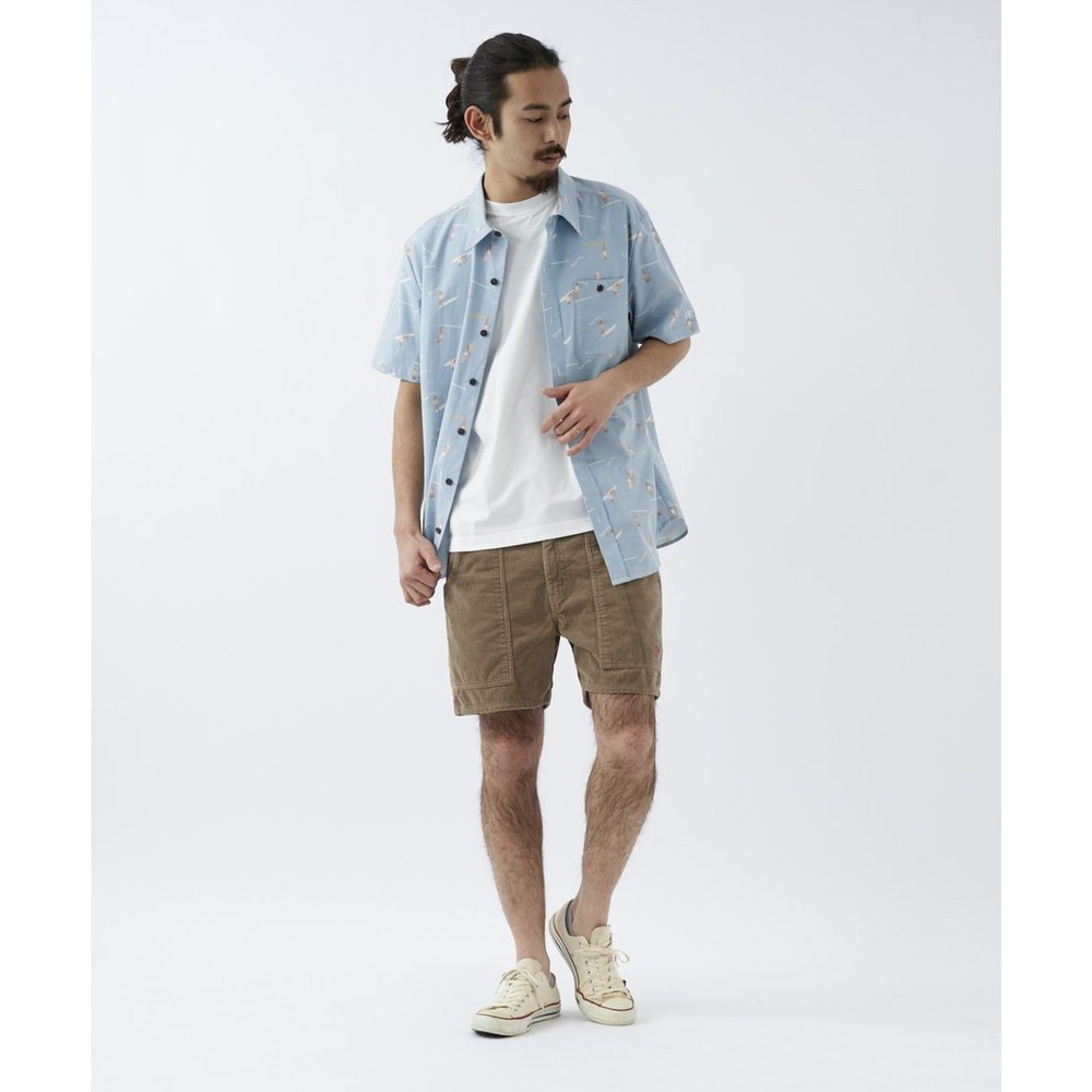 オーシャンパシフィック（Ocean Pacific）（メンズ）ラッシュガード 半袖 シャツ UVカット 総柄 ブルー 512467-BLU