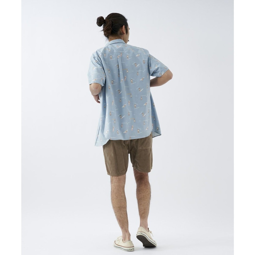 オーシャンパシフィック（Ocean Pacific）（メンズ）ラッシュガード 半袖 シャツ UVカット 総柄 ブルー 512467-BLU