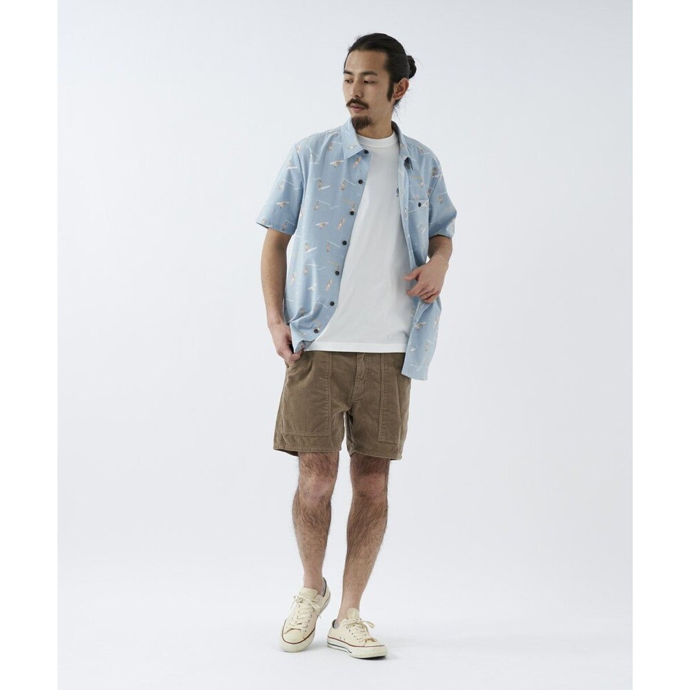 オーシャンパシフィック（Ocean Pacific）（メンズ）ラッシュガード 半袖 シャツ UVカット 総柄 ブルー 512467-BLU