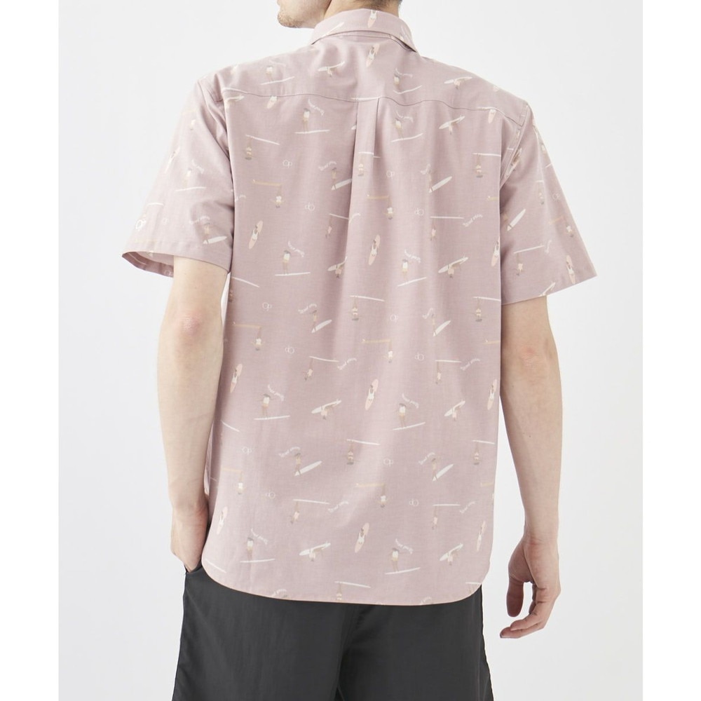 オーシャンパシフィック（Ocean Pacific）（メンズ）ラッシュガード 半袖 シャツ UVカット 総柄 ピンク 512467-PNK