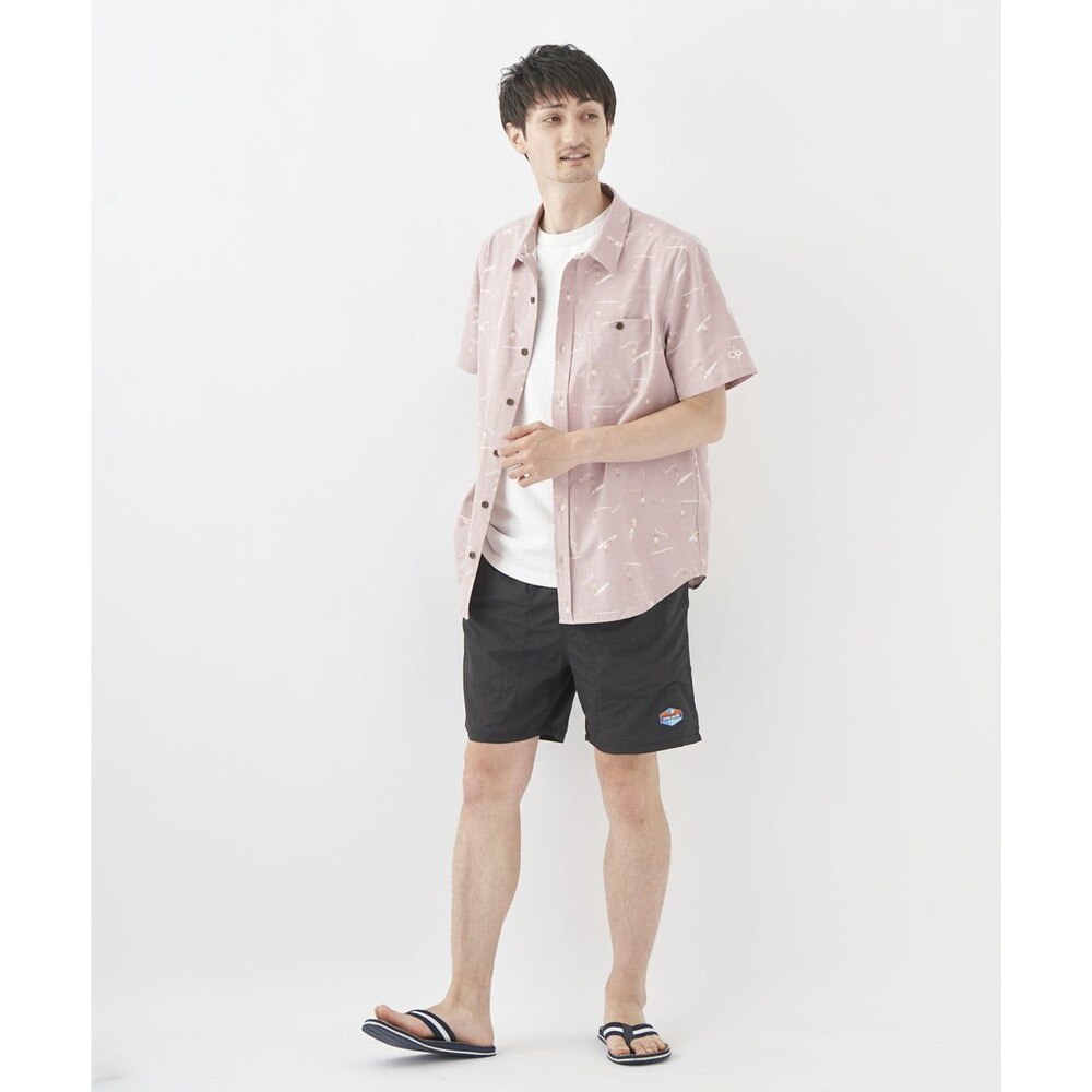 オーシャンパシフィック（Ocean Pacific）（メンズ）ラッシュガード 半袖 シャツ UVカット 総柄 ピンク 512467-PNK