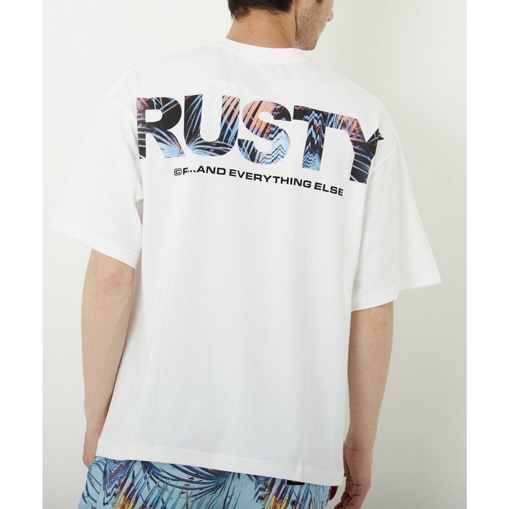 ラスティ（RUSTY）（メンズ）ラッシュガード 半袖 Tシャツ UVカット 体型カバー ホワイト 910472-WHT