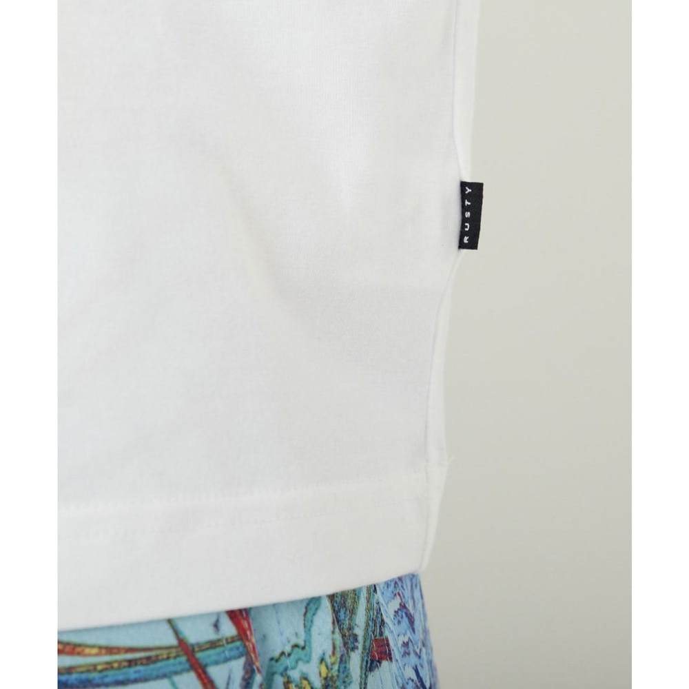 ラスティ（RUSTY）（メンズ）ラッシュガード 半袖 Tシャツ UVカット 体型カバー ホワイト 910472-WHT