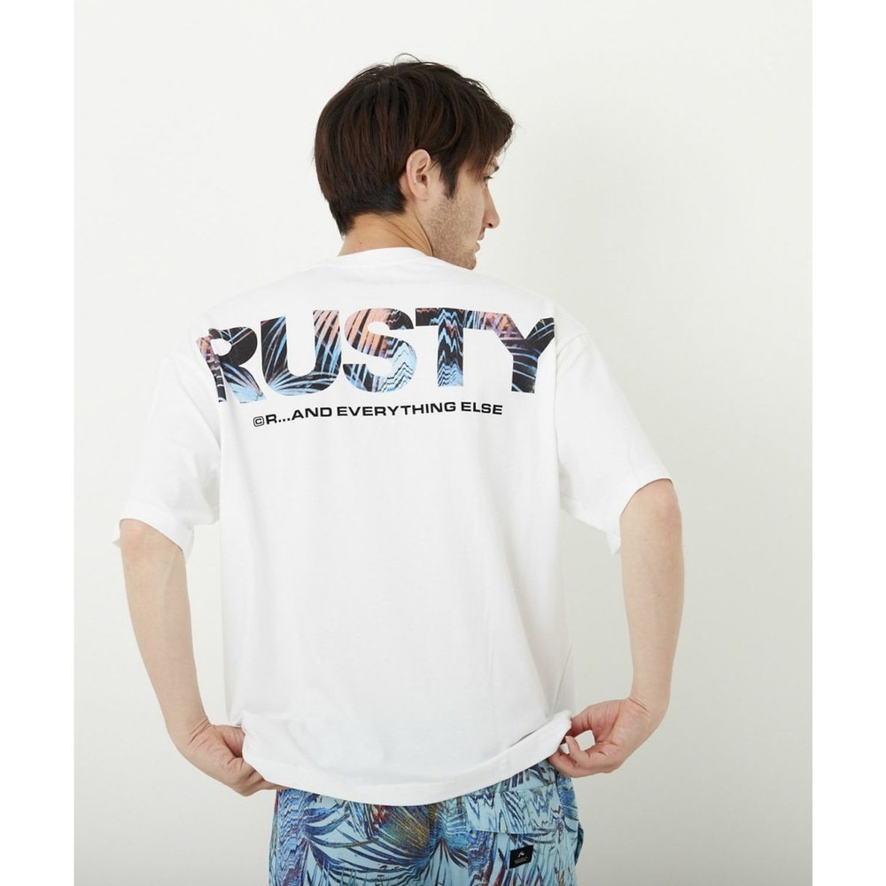 ラスティ（RUSTY）（メンズ）ラッシュガード 半袖 Tシャツ UVカット 体型カバー ホワイト 910472-WHT