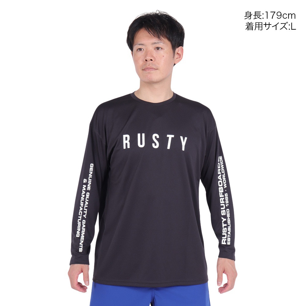ラスティ（RUSTY）（メンズ）ラッシュガード UVメッシュ 長袖Tシャツ 水陸両用 914480BLK