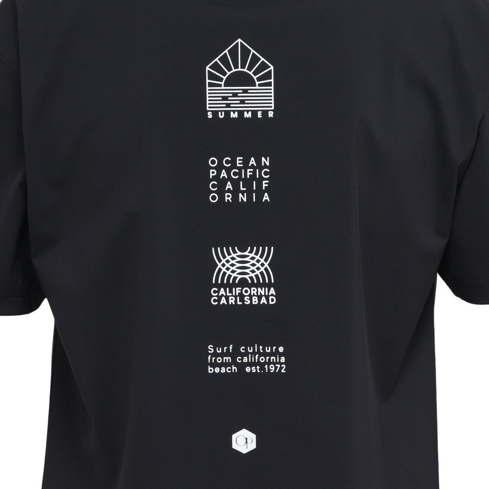 オーシャンパシフィック（Ocean Pacific）（メンズ）水陸両用 ラッシュガード ナイロンストレッチ ロゴ 半袖Tシャツ グラフィック 516467BK