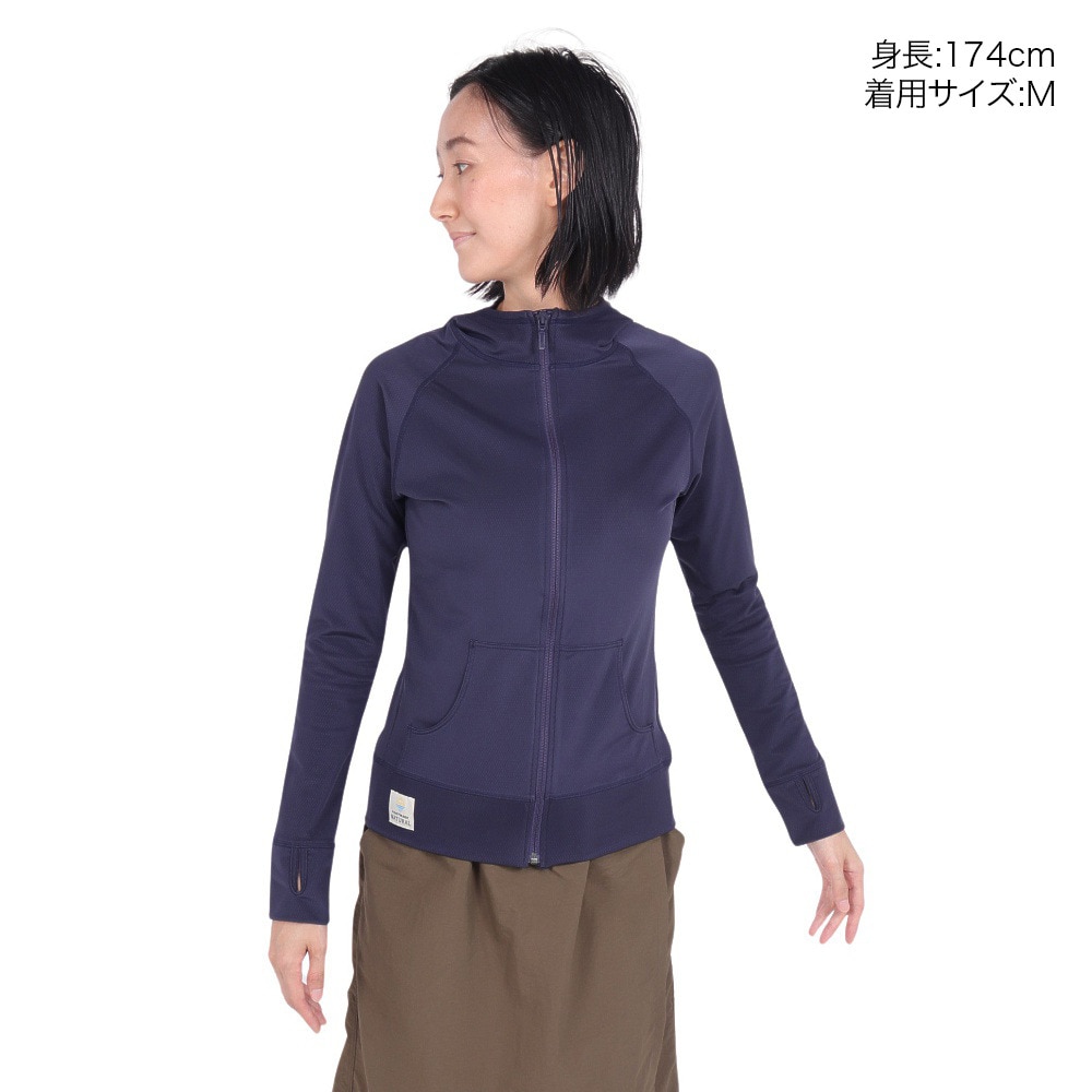 フットマーク（FOOTMARK）（レディース）ラッシュガード 長袖 パーカー レディース UVカット 紫外線対策 フードラッシュ アクアホール 0241864-19