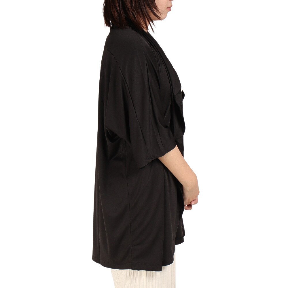 ハーレー（HURLEY）（レディース）マリン ラッシュガード カーディガン 五分丈 CARLITA KIMONO GKHZLY18-00A ブラック 体型カバー UVカット 紫外線対策 UPF50+ 長袖