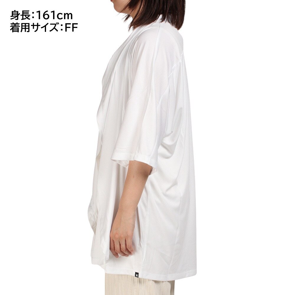 ハーレー（HURLEY）（レディース）マリン ラッシュガード カーディガン 五分丈 CARLITA KIMONO 21 GKHZLY18-10A 体型カバー UVカット 紫外線対策 UPF50+ 長袖