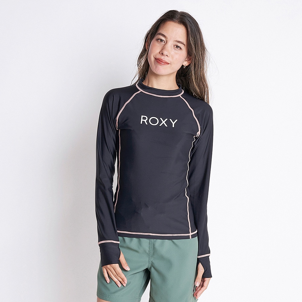 ロキシー（ROXY）（レディース）ラッシュガード 長袖 UVカット 紫外線対策 吸汗速乾 RASHIE RLY225055BLK ブラック