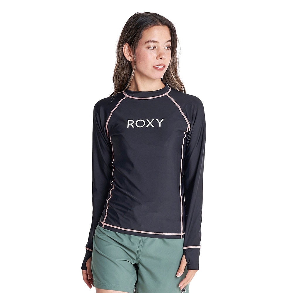 ロキシー（ROXY）（レディース）ラッシュガード 長袖 UVカット 紫外線対策 吸汗速乾 RASHIE RLY225055BLK ブラック  マリン、ウィンタースポーツ用品はヴィクトリア