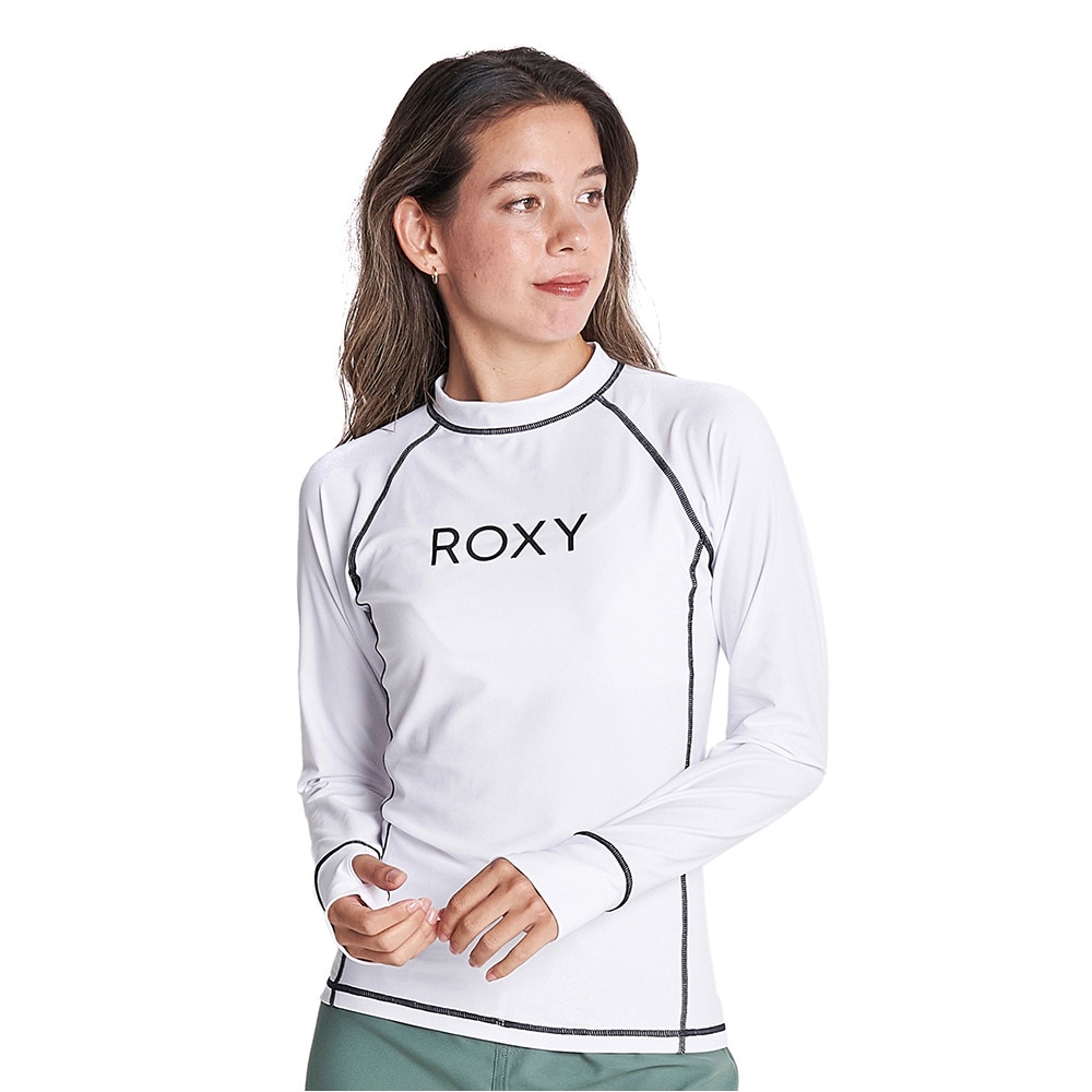 ロキシー（ROXY）（レディース）ラッシュガード 長袖 UVカット 紫外線対策 吸汗速乾 RASHIE RLY225055WHT ホワイト  マリン、ウィンタースポーツ用品はヴィクトリア