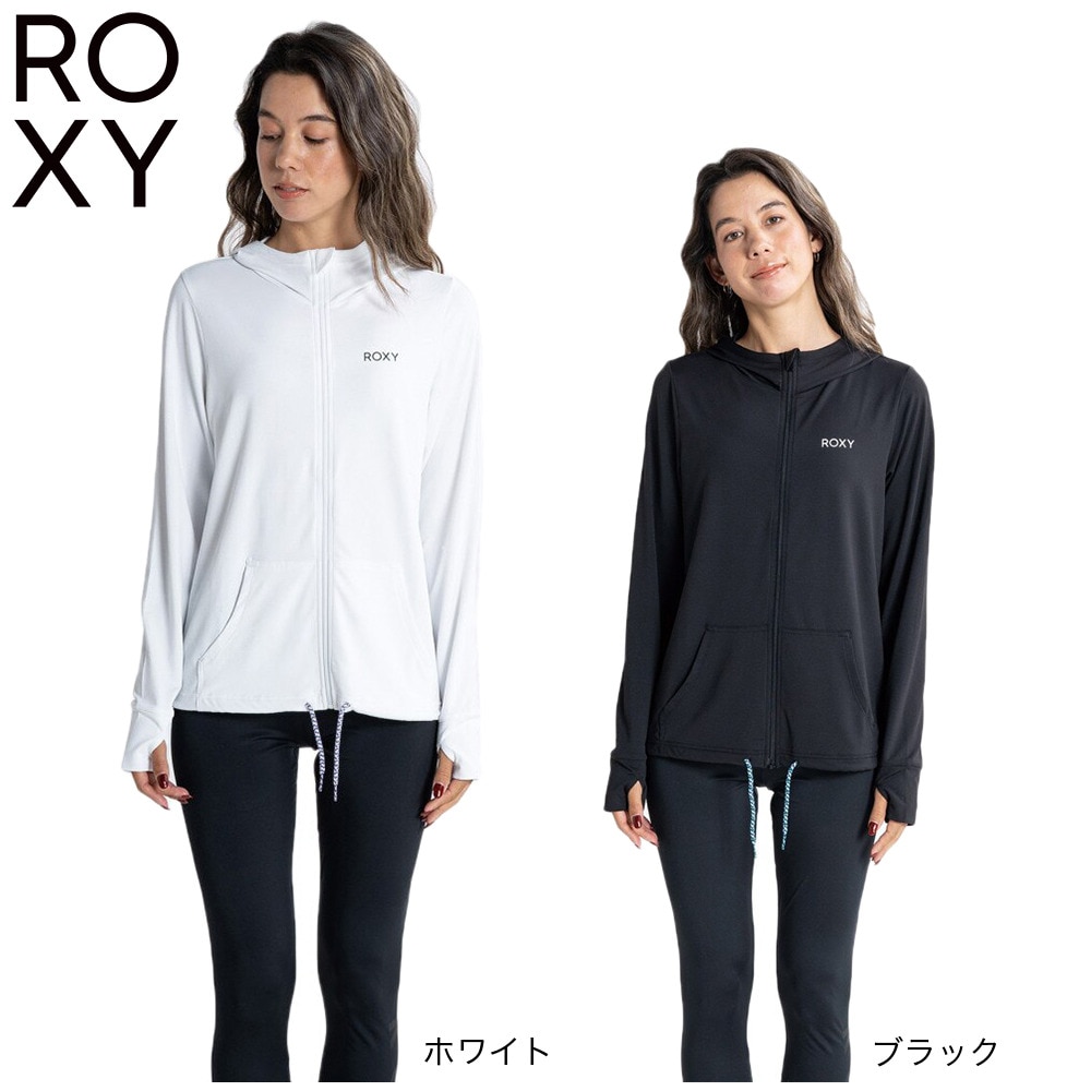 ロキシー（ROXY）（レディース）ラッシュガード 長袖 パーカー UVカット 紫外線対策 水陸両用 ホワイト AURORA RLY231026WHT