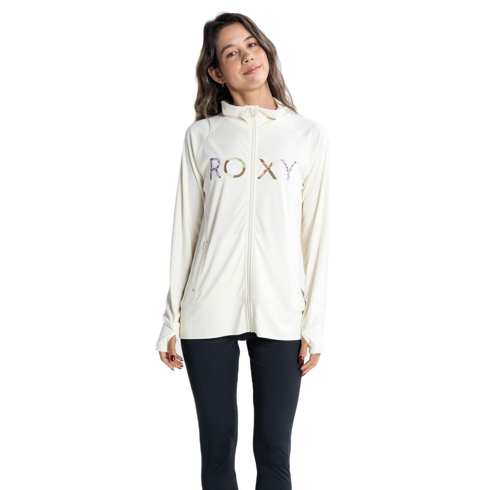 ロキシー（ROXY）（レディース）ラッシュガード 長袖 UVカット 紫外線対策 水陸両用 ホワイト MERMAID LOGO STAND RLY231029OWT