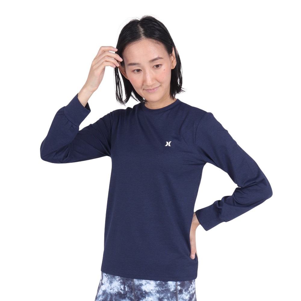 ハーレー（HURLEY）（レディース）ラッシュガード ファントム ロングスリーブ シャツ CRE カップ付き 水陸両用 WRG2421045-NVY