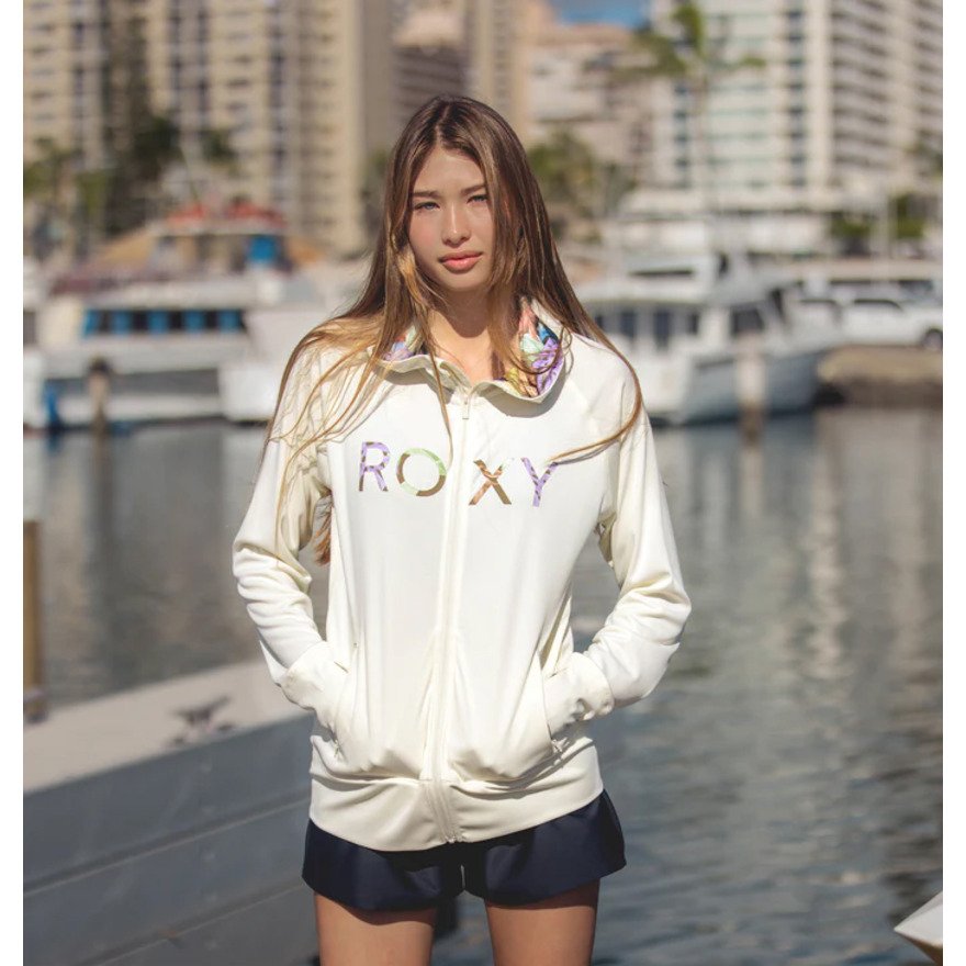ロキシー（ROXY）（レディース）ラッシュガード 長袖 MERMAID ロゴパーカ RLY231028OWT
