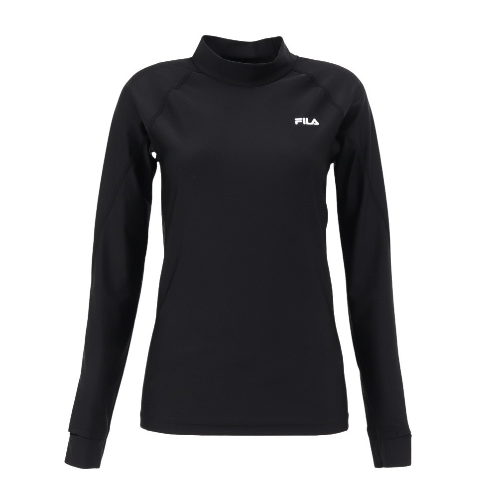 フィラ（FILA）（レディース）ラッシュガード 長袖 2Way 無地 344631 -BK