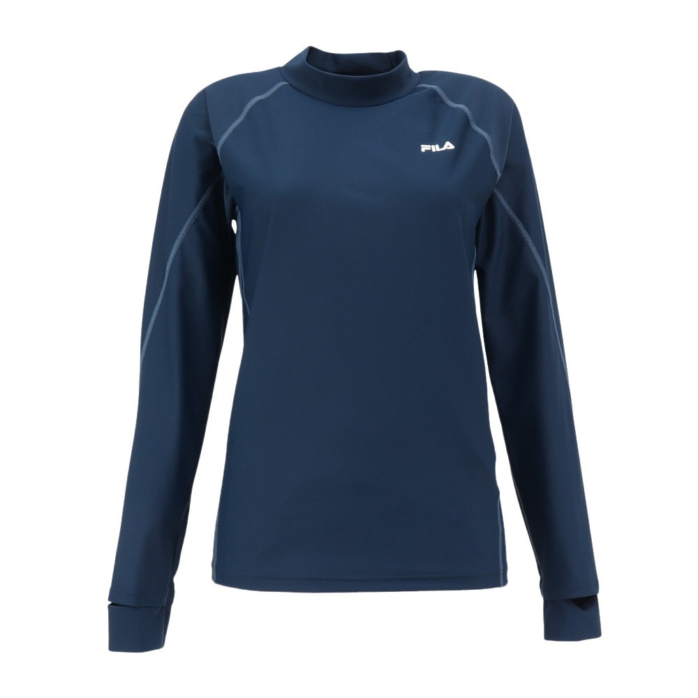 フィラ（FILA）（レディース）ラッシュガード 長袖 2Way 無地 344631 NV