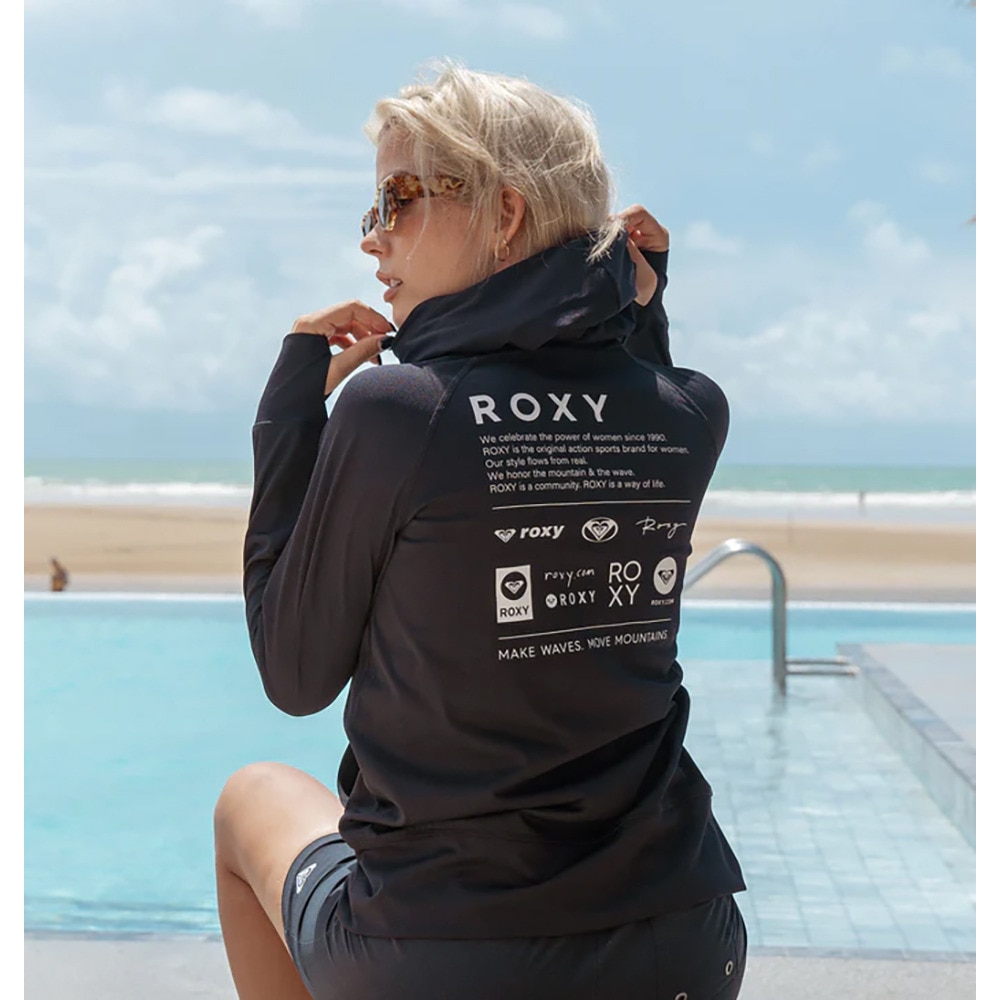 ロキシー（ROXY）（レディース）ラッシュガード 長袖 HISTORICAL LOGO HOODIE ラッシュガード 25SPRLY251032BLK