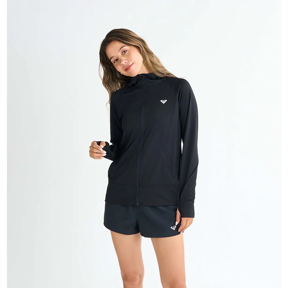 ロキシー（ROXY）（レディース）ラッシュガード 長袖 HISTORICAL LOGO HOODIE ラッシュガード 25SPRLY251032BLK