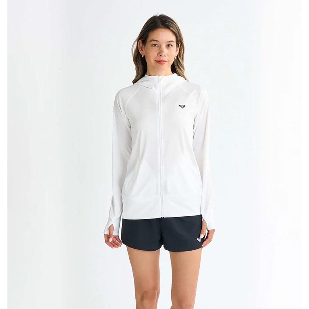 ロキシー（ROXY）（レディース）ラッシュガード 長袖 HISTORICAL LOGO HOODIE ラッシュガード 25SPRLY251032WHT