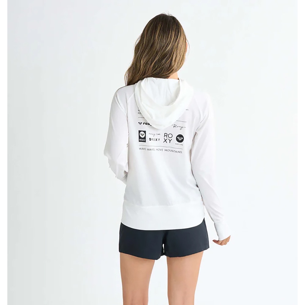 ロキシー（ROXY）（レディース）ラッシュガード 長袖 HISTORICAL LOGO HOODIE ラッシュガード 25SPRLY251032WHT