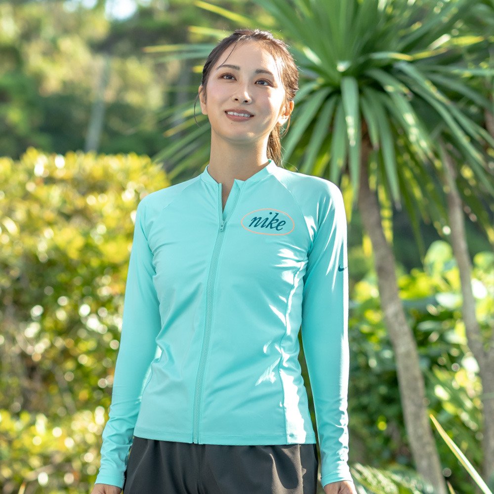ナイキ（NIKE）（レディース）ラッシュガード エッセンシャル フルジップ 長袖ハイドロガード NESSG322-N468