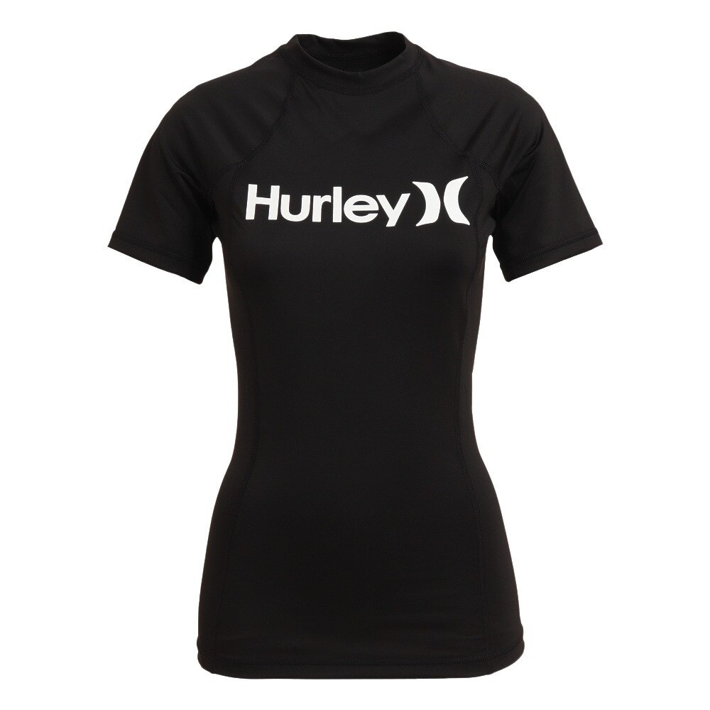 ハーレー（HURLEY）（レディース）ラッシュガード 半袖 レディース ブラック UVカット 水陸両用 紫外線対策 UPF50+ OAO AJ2650-010