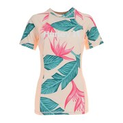 ハーレー(HURLEY)(レディース)水着 ラッシュガード 半袖 Tシャツ 水陸両用 HANOI HANOI AR1413-814 サーモンピンク
