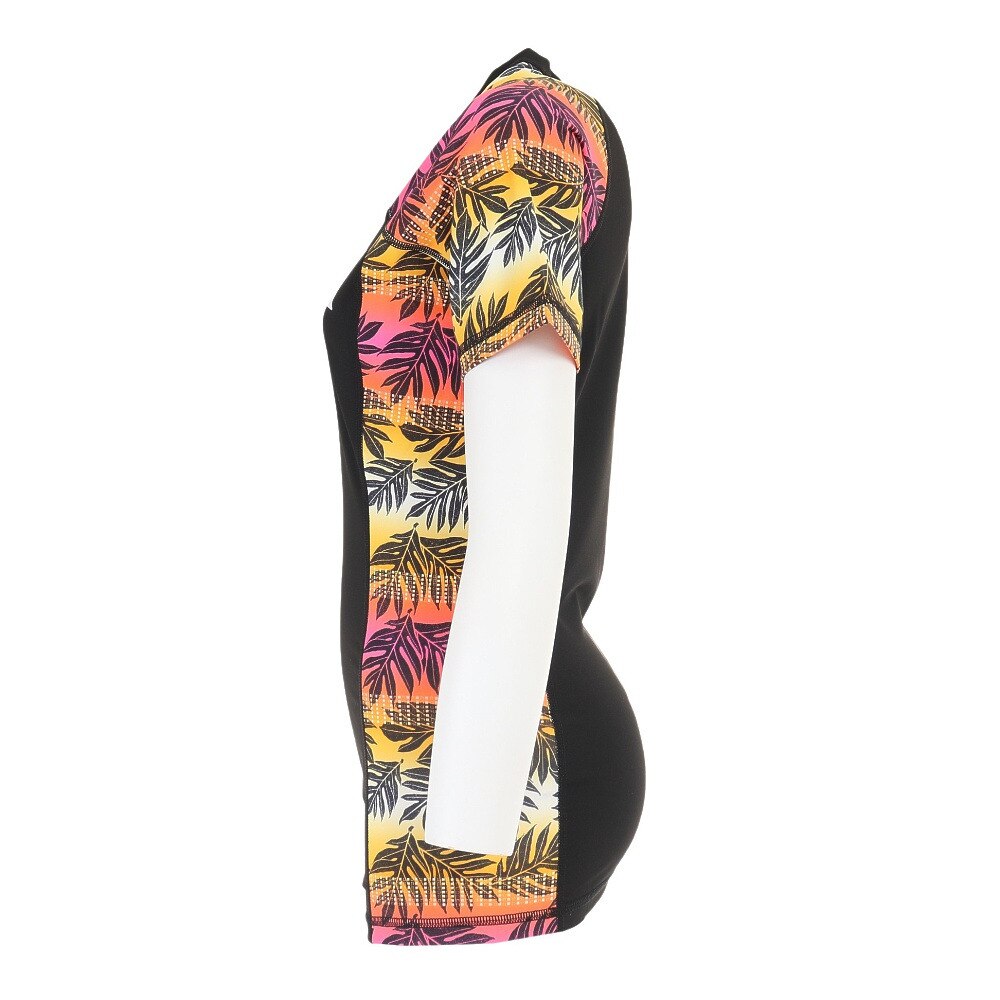 ハーレー（HURLEY）（レディース）ラッシュガード 半袖 レディース UVカット 紫外線対策 UPF50+ ブラック SIG ZANE MOOREA BV6869-639
