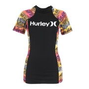 ハーレー(HURLEY)(レディース)ラッシュガード 半袖 レディース UVカット 紫外線対策 UPF50+ ブラック SIG ZANE MOOREA BV6869-639