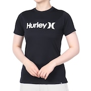 ハーレー（HURLEY）（レディース）ラッシュガード 半袖 Tシャツ レディース ONE AND ONLY WRG2100004-BLK ブラック UVカット 紫外線対策 UPF50+